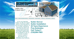 Desktop Screenshot of nolimitseamlessgutters.com